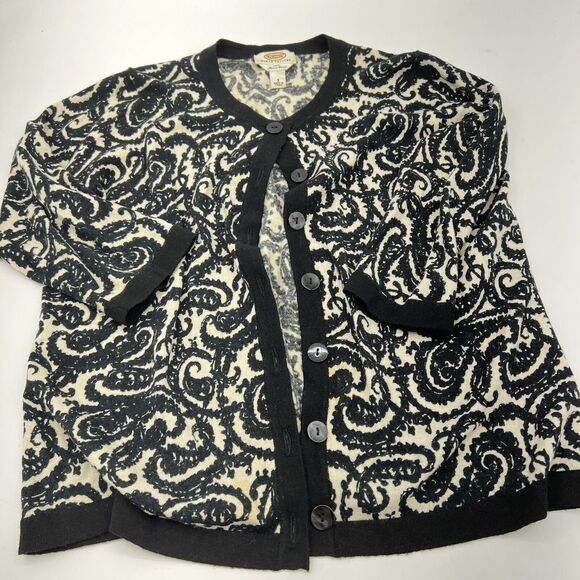 EUC Talbots Merino Wool lightweight Paisley Cardigan Size X Petite - Picture 1 of 3